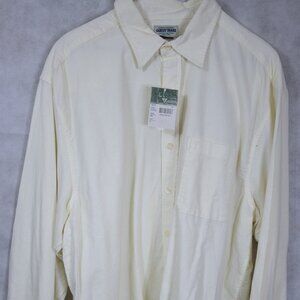 NWT VINTAGE Guess Pearl White Soft Cotton Corduroy Shirt XL 17.5x36
